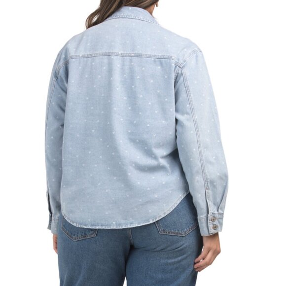 FLYING ANGEL light wash Plus Heart Shacket - Picture 2 of 2